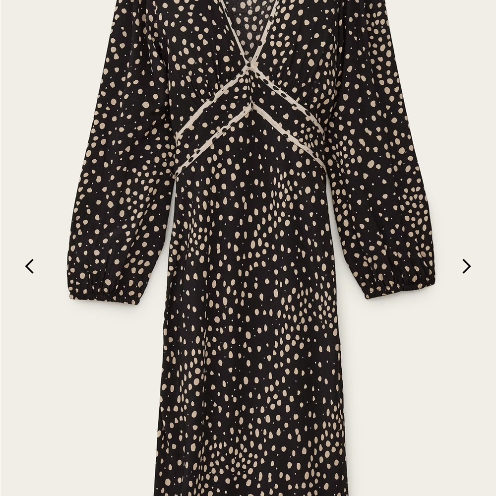 ba&sh Black and White Long Sleeve Dress - Picture 2 of 4